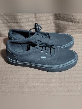 Vans Womens Black Canvas Low-Top Sneakers